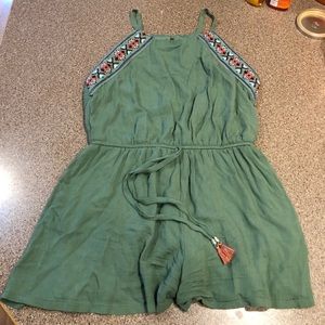Medium Green/Aztech Print Romper